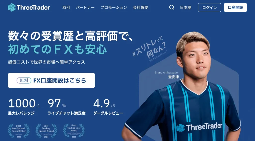 プロが使う海外FX会社おすすめランキング9位はThreeTrader