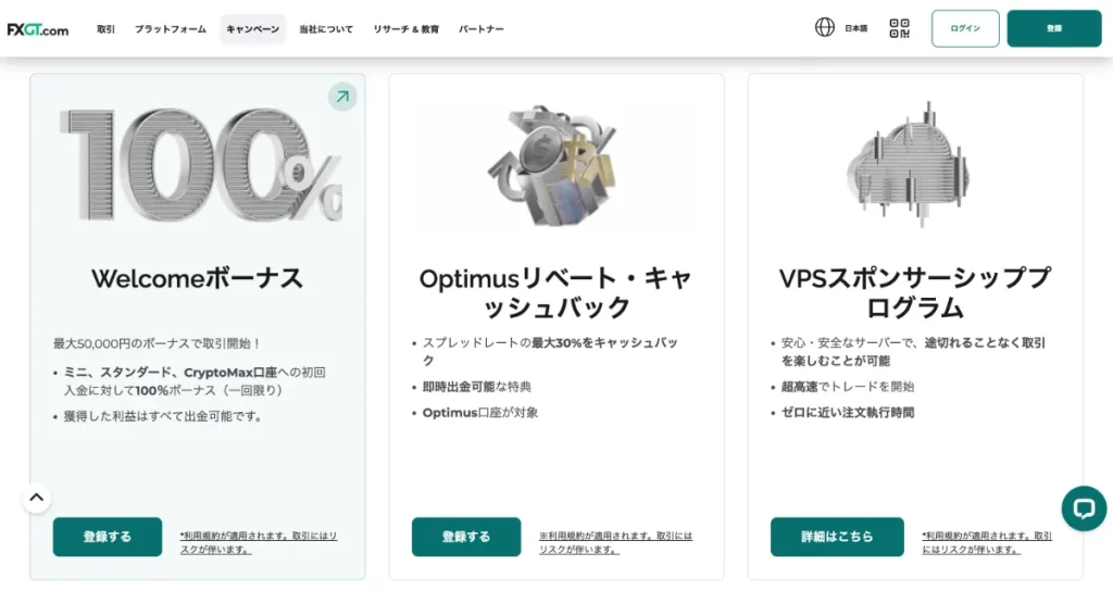 海外FX業者の入金ボーナスおすすめランキング4位はFXGT
