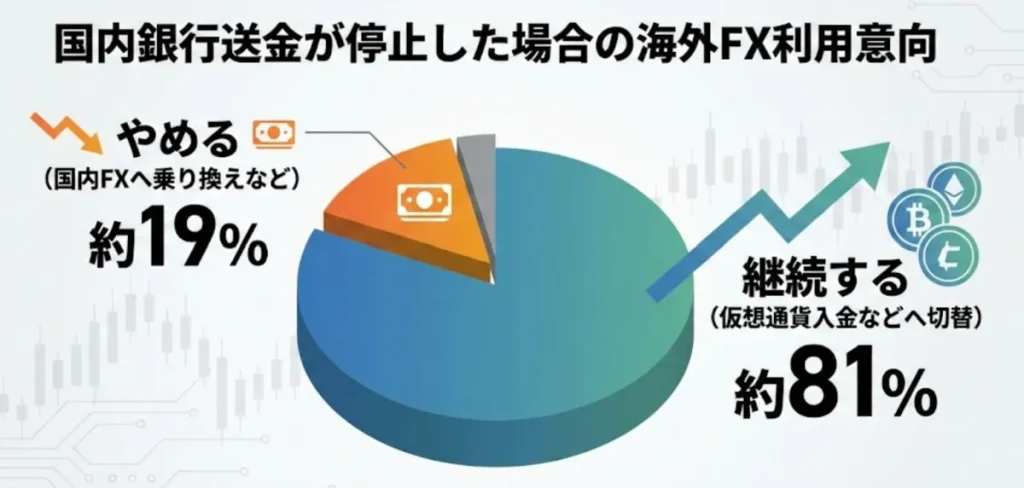 口座凍結を理由に海外FXをやめる人は5分の1程度