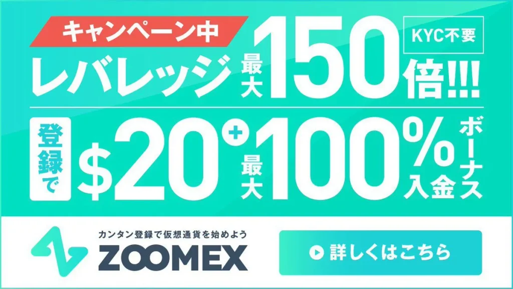 Zoomexは最大レバレッジ150倍でボーナスが豪華
