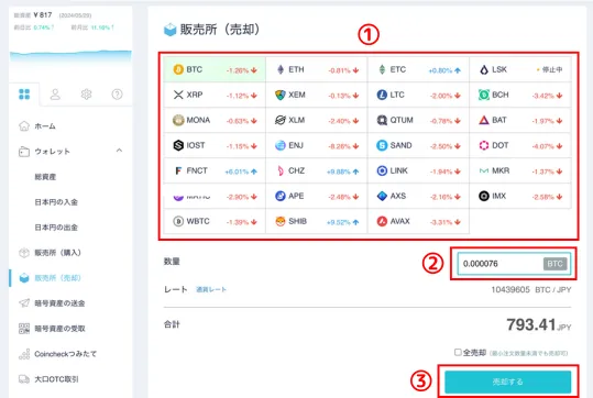 出金した仮想通貨を日本円に現金化する方法2