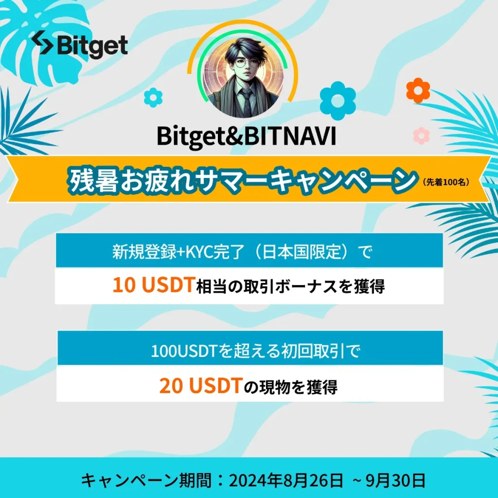 BitgetとBITNAVIのコラボキャンペーンを実施中