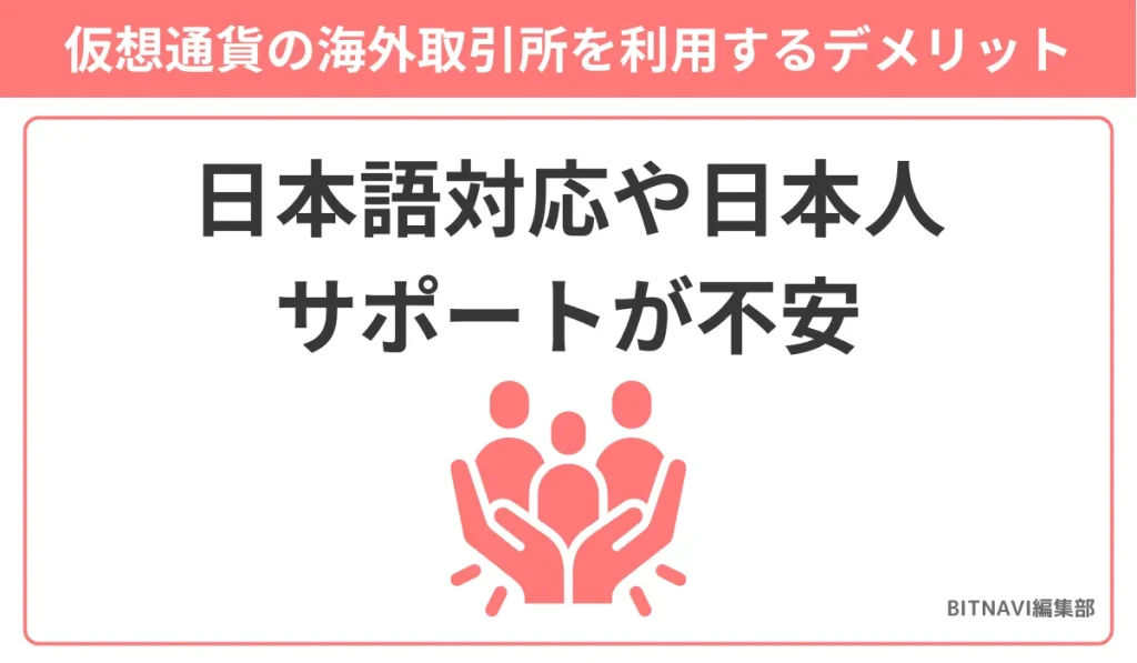 仮想通貨の海外取引所を利用するデメリットは日本語対応や日本人サポートが不安