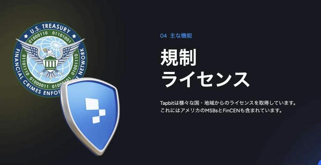 Tapbitの取得済みの金融ライセンス