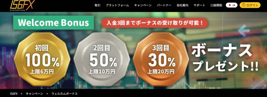 IS6FXは入金ボーナスで仮想通貨FXができる海外取引所